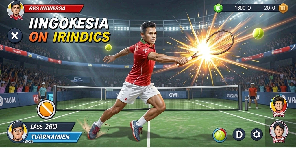 Tangkapan layar menampilkan karakter utama bertarung melawan monster di level menengah.
